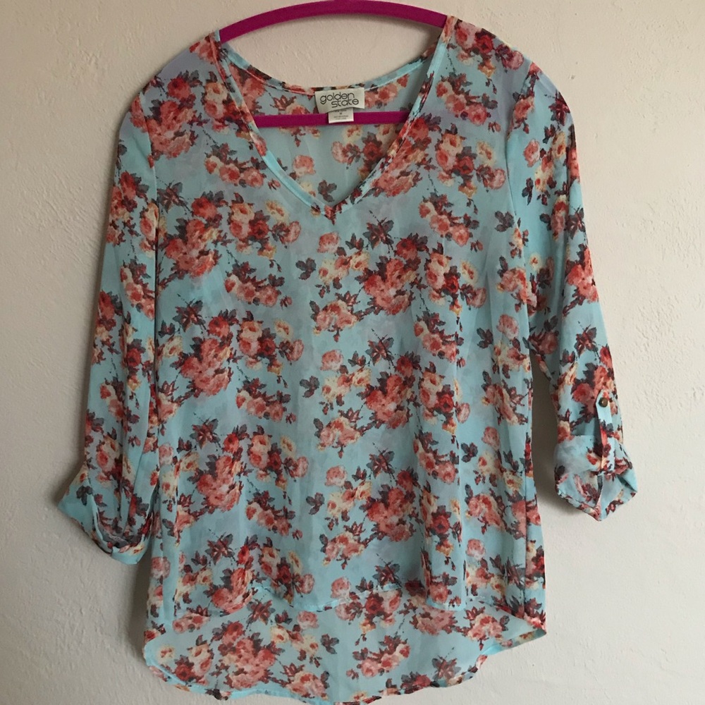Sheer Floral Blouse